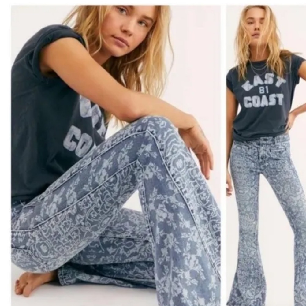 We The Free Dream Lover Printed Flare Jeans - Picture 4 of 13